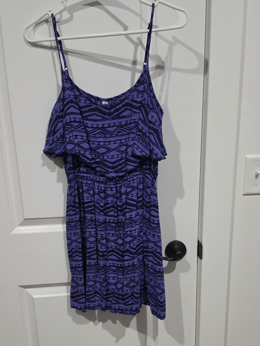 Mudd Purple Aztec Print Spaghetti Strap Mini Dress